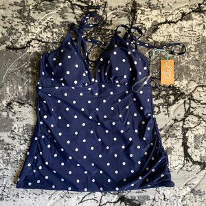 Konasol Medium Blue White Tank Tops
